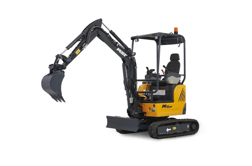 MST M18UF mini ekskavatörleri hassas ve güçlü kontrol sağlayan modern bir tasarıma sahip, ergonomik ve konforlu bir modeldir.
